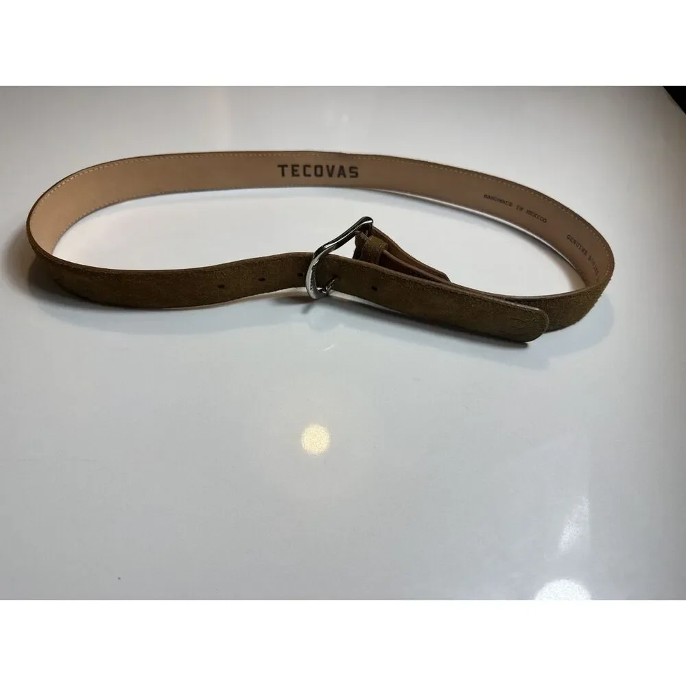 Tecovas Tan Suede Leather Belt Genuine Bovine Leather Handmade in Mexico Size34